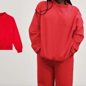 PARKE Valentine’s Day Ruby Embossed Mock Neck Sweatshirt